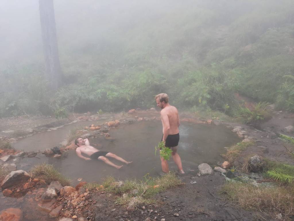 Hot springs pass through the Torean route Mount Rinjani